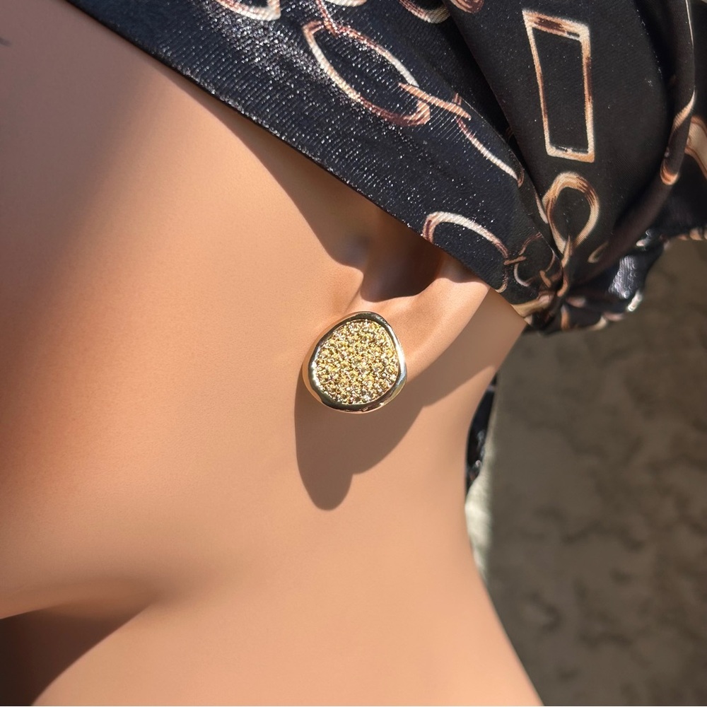 Chicos Shakira Gold Textured Earrings - Picture 4 of 7